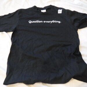 Port & Company Boys Size Medium 9-10 Black T Shirt Question Everything